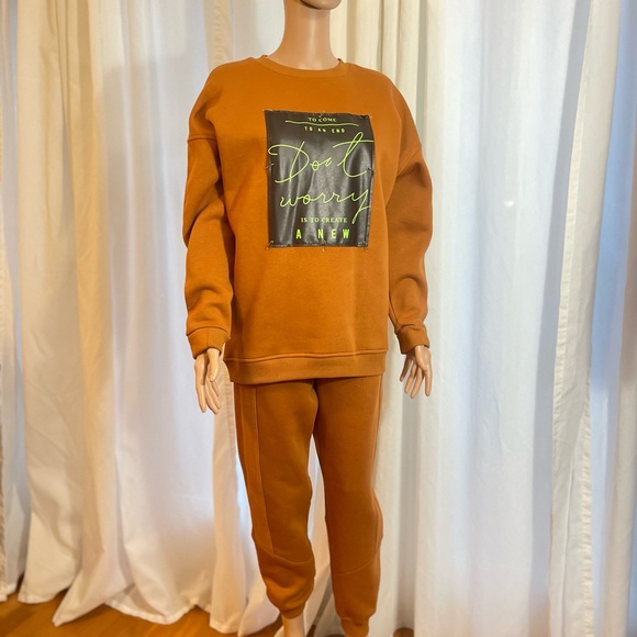 Casual cotton suit. The color of autumn leaves. Sizes: S M L
